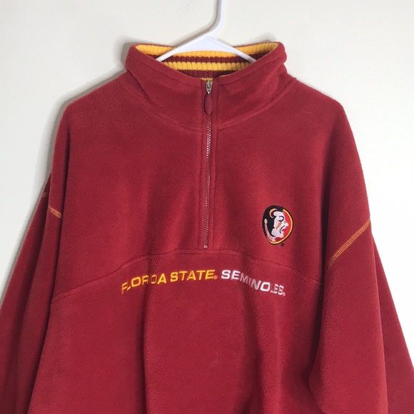 VTG Lee Sports Florida State Seminoles Fleece 1/4 Zip Pullover Sweatshirt - Picture 2 of 12